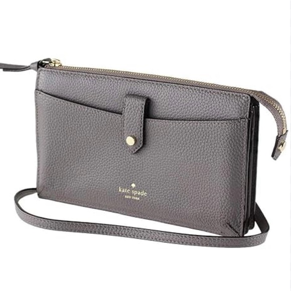 kate spade Handbags - Kate Spade Gray Leather Crossbody Bag